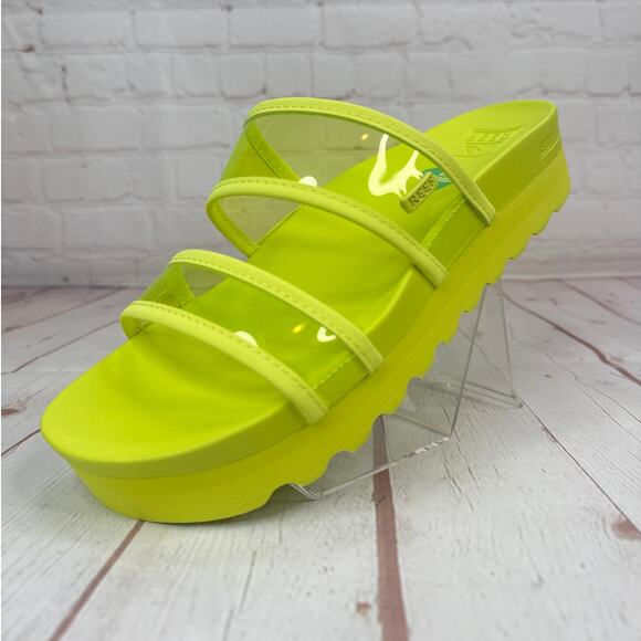 Reef Vista Hi-Energy Clear Strap Citron Slides Sandals Women’s Size 9.5 - Picture 3 of 9